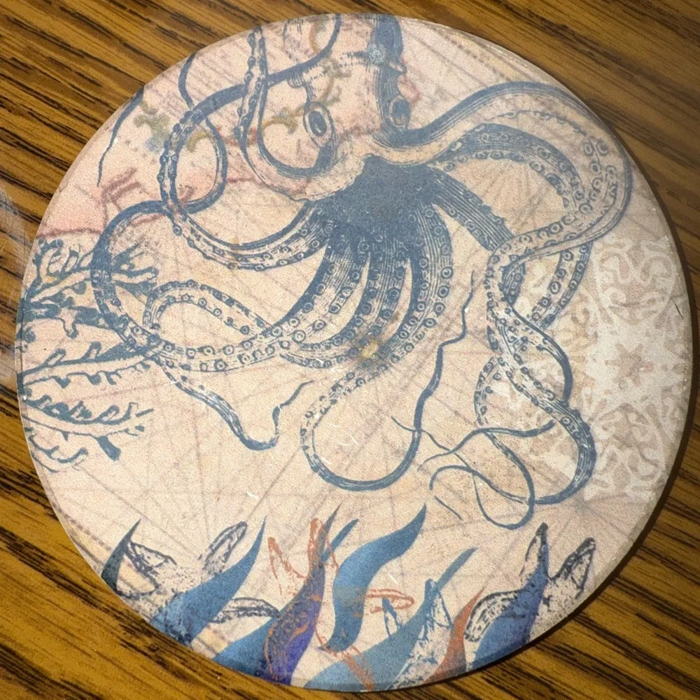 Vintage Set of 4 Octopus Coasters - Picture 5 of 7